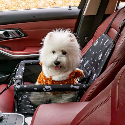 Pet Car Seat – Foldable Travel Safety Booster for Cats & Dogs | Breathable & Easy to Clean with Large Space | Fits Front & Back Seats, Easy to Assemble