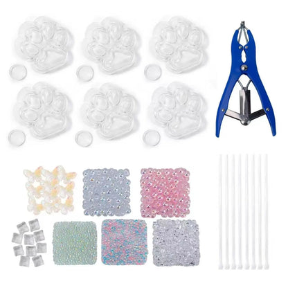 DIY Handmade Stress Relief Ball Kit, Shiny Series, Stress Relieving Accessory, Includes 6 Accessories, 6 Transparent Cat Paw Balls, Expander, 8 Straps
