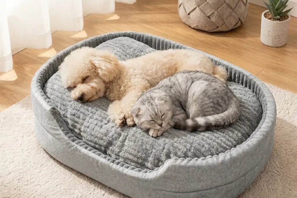 Comhoma Orthopedic Dog Bed & Cat Bed, 360° Bolstered Cuddler Pet Bed with Non-Slip Bottom, Granular Sponge Soft Washable Nest Bed for Small Medium Large Dogs & Cats, Multiple Sizes