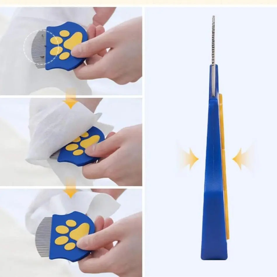 Professional Pet Grooming Comb for Dogs and Cats, Mini Facial Brush for Shedding Control and Flea Removal, Essential Pet Care Tool