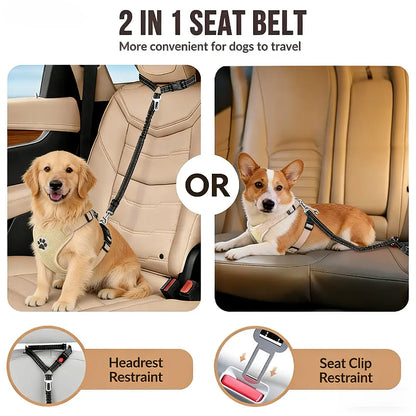 Adjustable Headrest Dog Car Safety Seat Belt - Multifunctional Leash for Secure Travel and Peace of Mind for Dog Owners