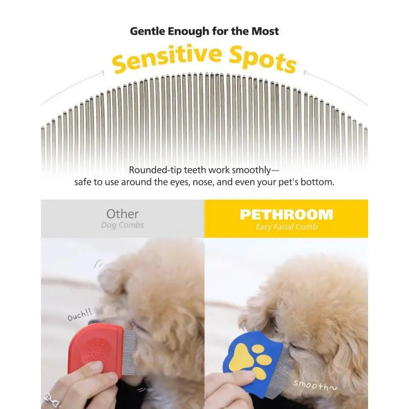Professional Pet Grooming Comb for Dogs and Cats, Mini Facial Brush for Shedding Control and Flea Removal, Essential Pet Care Tool
