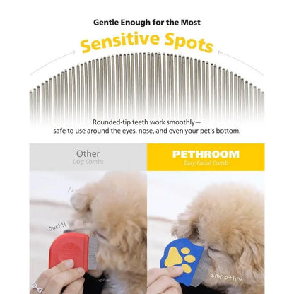Professional Pet Grooming Comb for Dogs and Cats, Mini Facial Brush for Shedding Control and Flea Removal, Essential Pet Care Tool