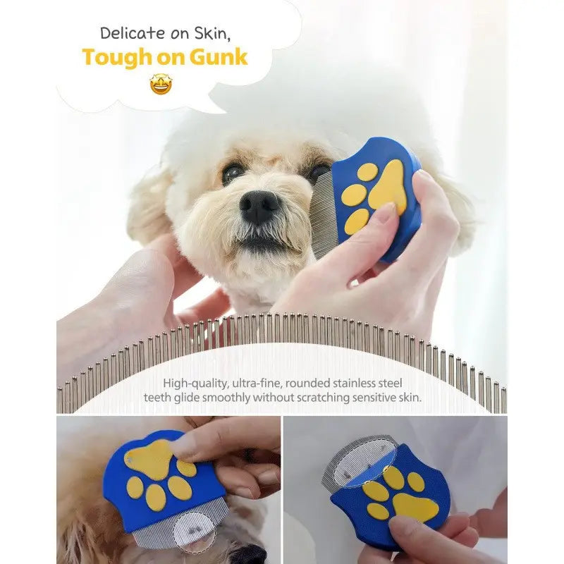 Professional Pet Grooming Comb for Dogs and Cats, Mini Facial Brush for Shedding Control and Flea Removal, Essential Pet Care Tool